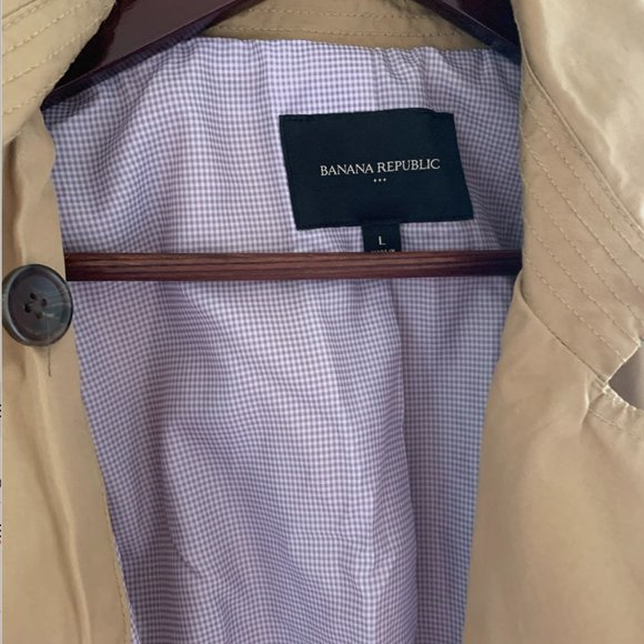 Banana Republic Camel Trench Coat Size Large - Picture 3 of 4